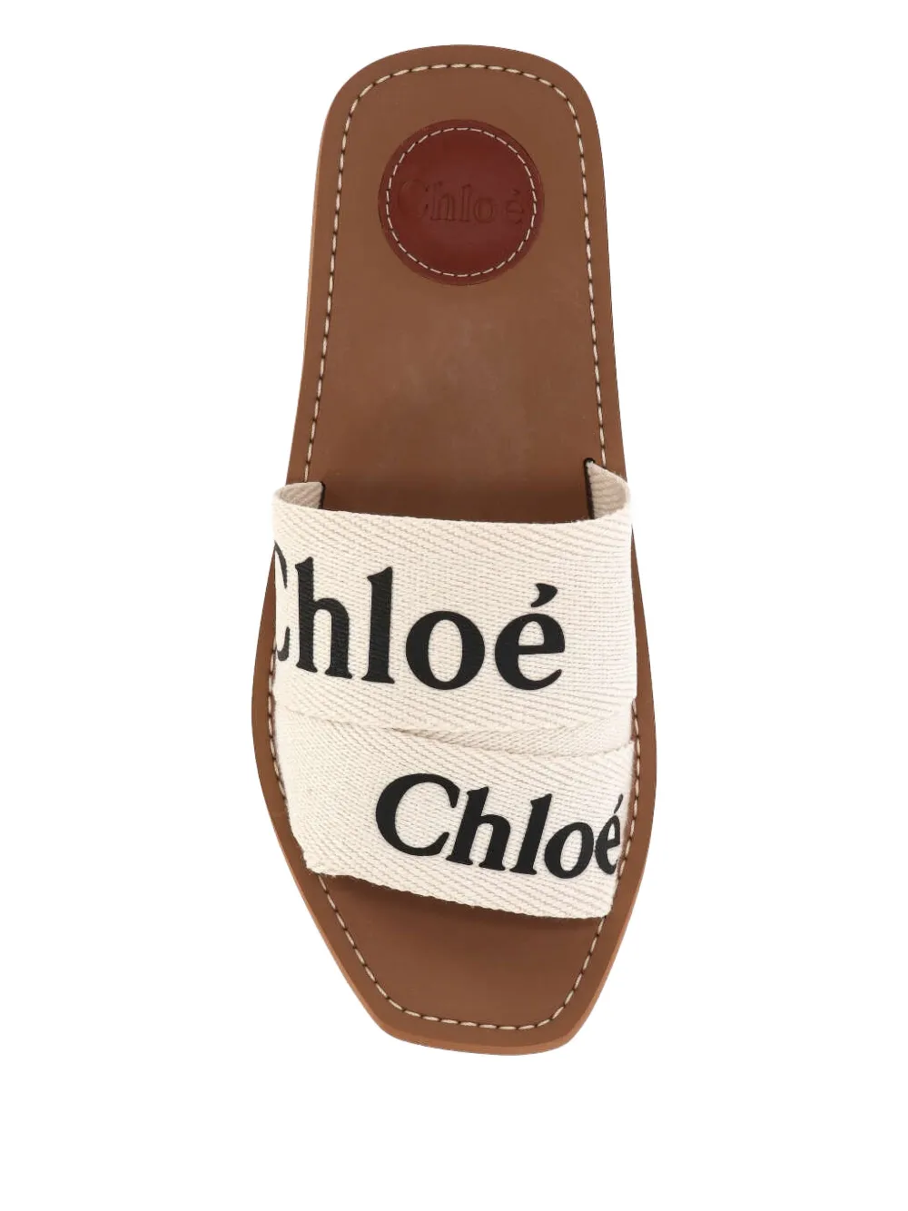 Chloé logo flat sandals Beige