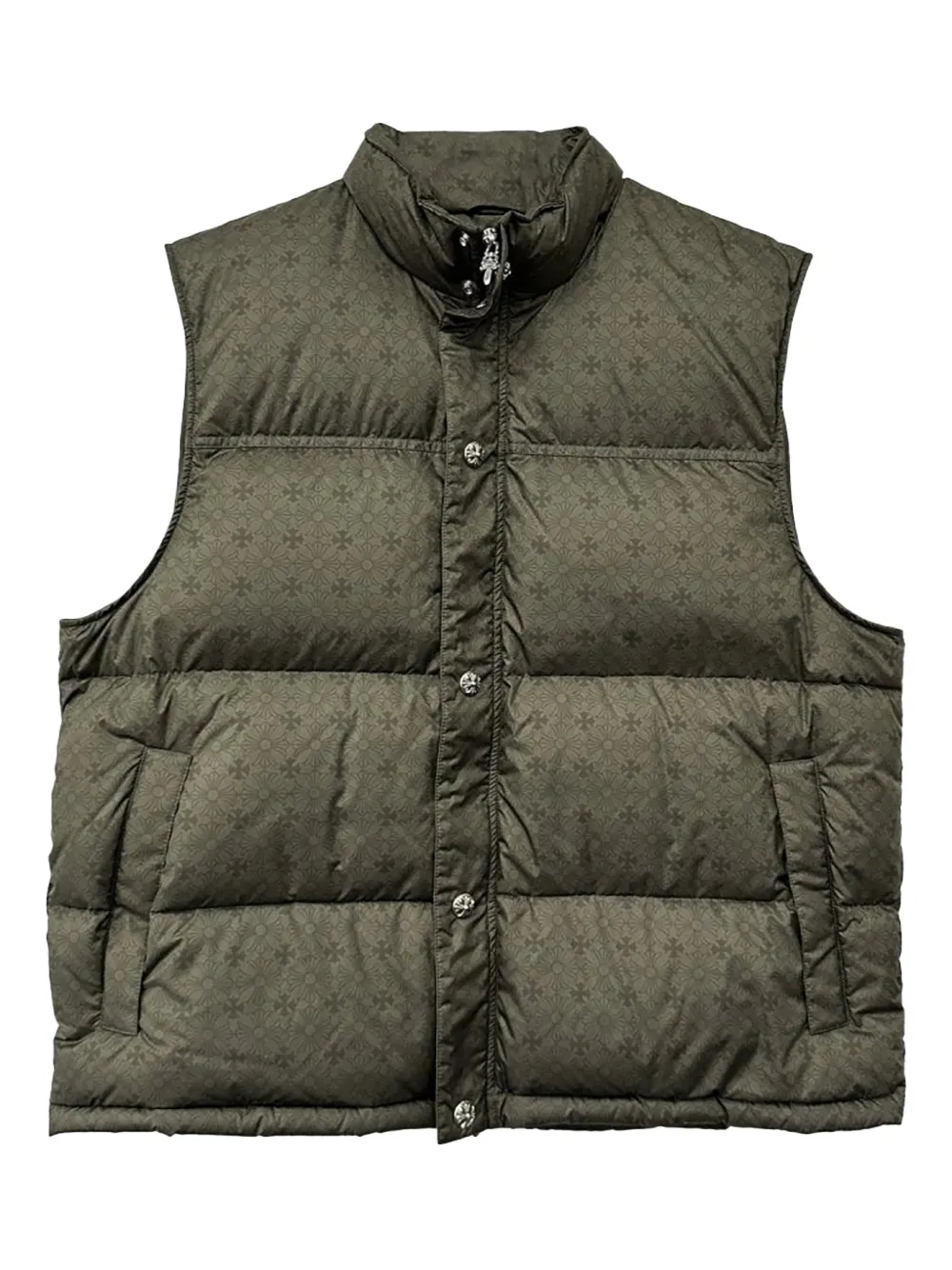 Chrome Hearts monogram-pattern padded gilet | Green | Image 1
