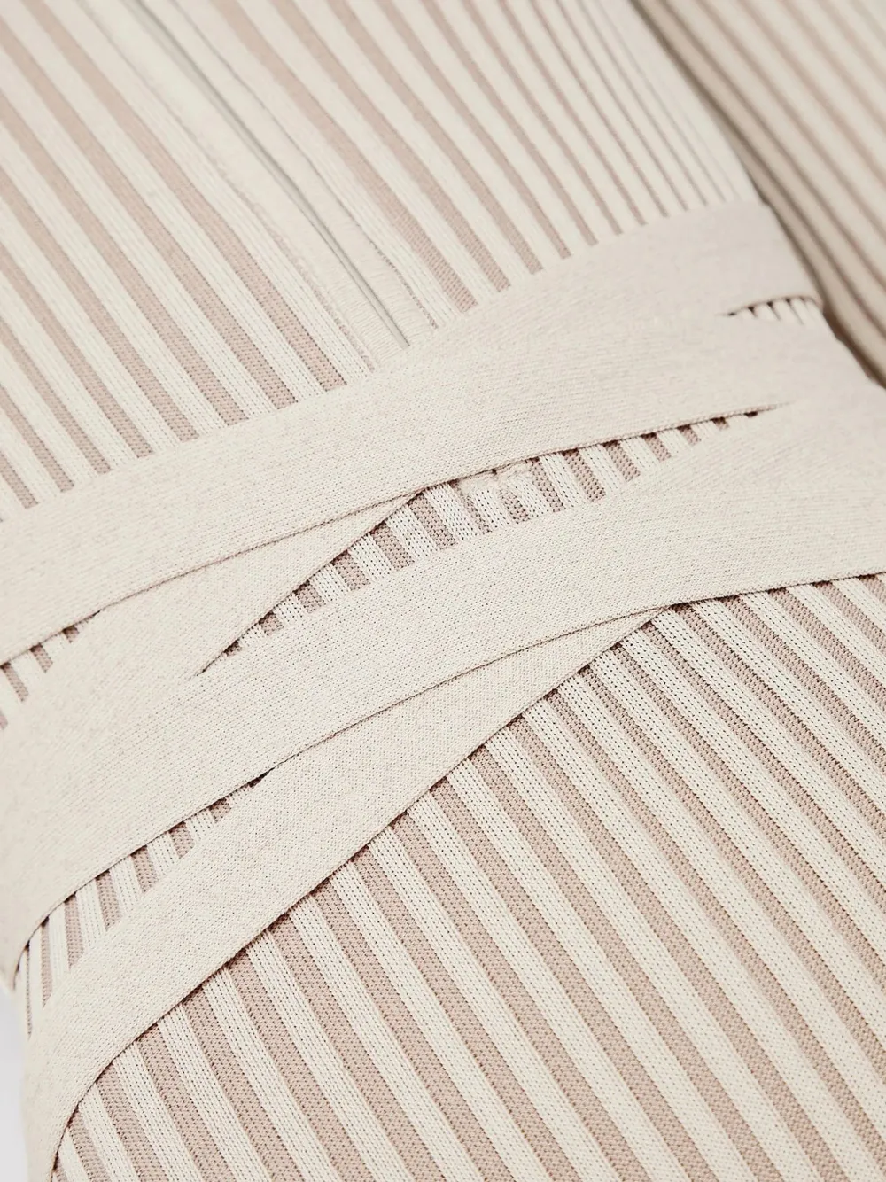 Manière De Voir knitted tie jumpsuit Beige