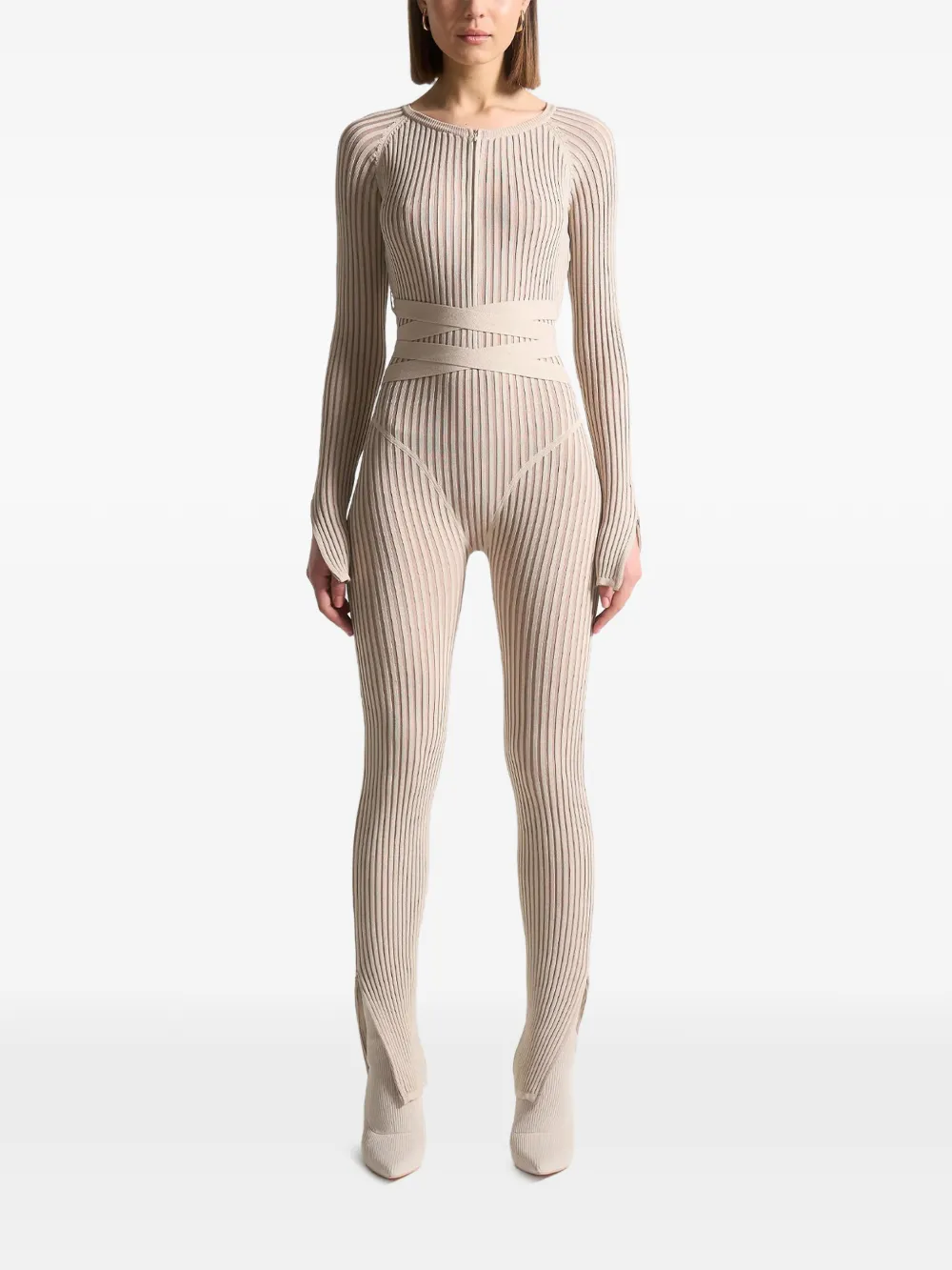 Manière De Voir knitted tie jumpsuit - Toni neutri