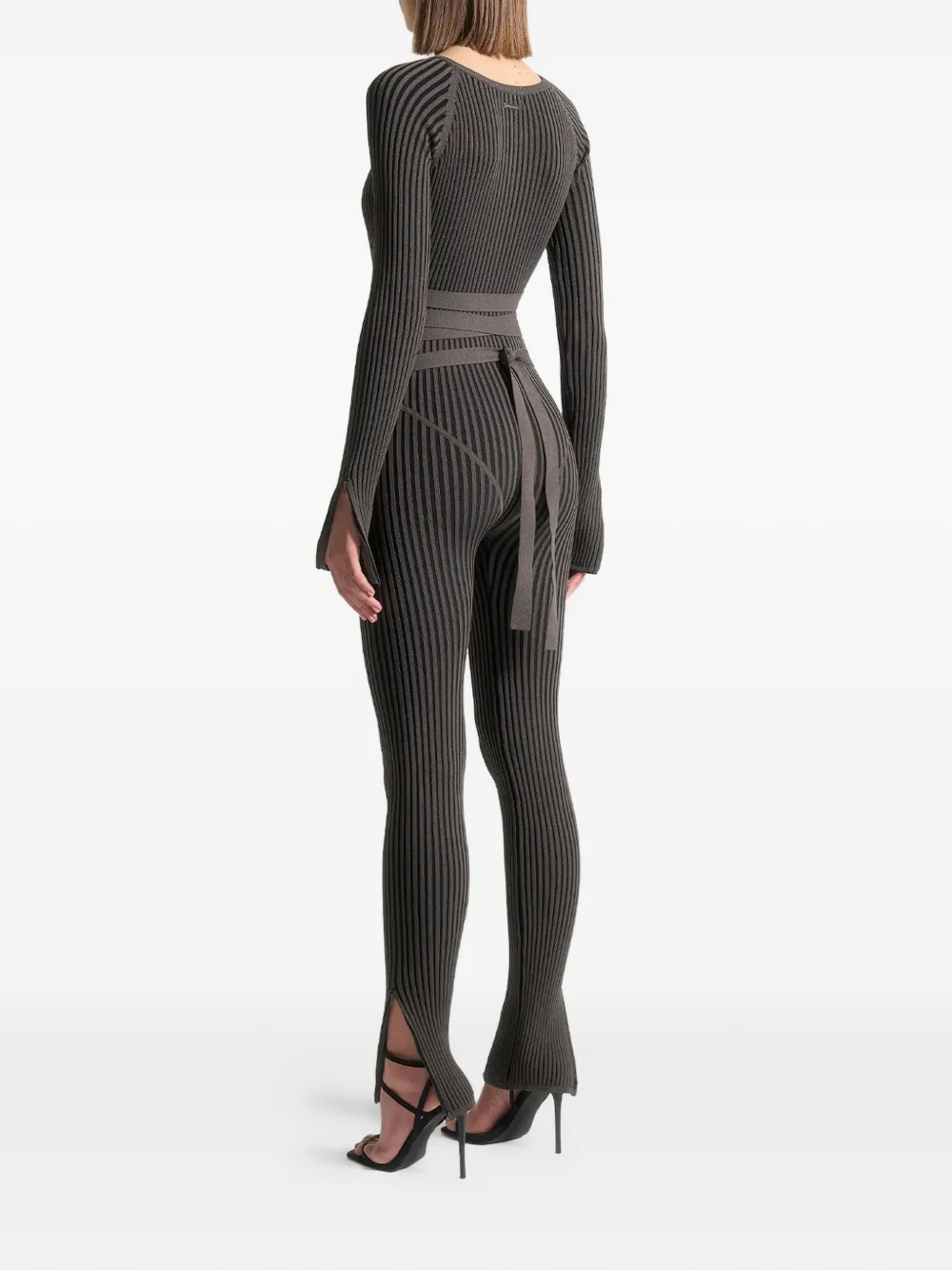 Manière De Voir knitted tie jumpsuit Grijs