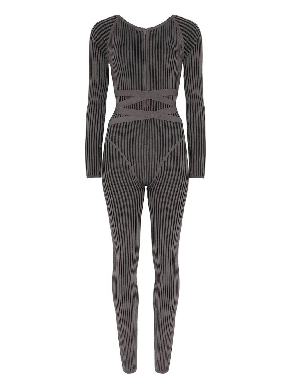 Manière De Voir knitted tie jumpsuit Grijs
