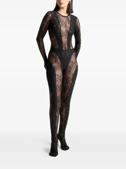 Manière De Voir lace backless footsie jumpsuit
