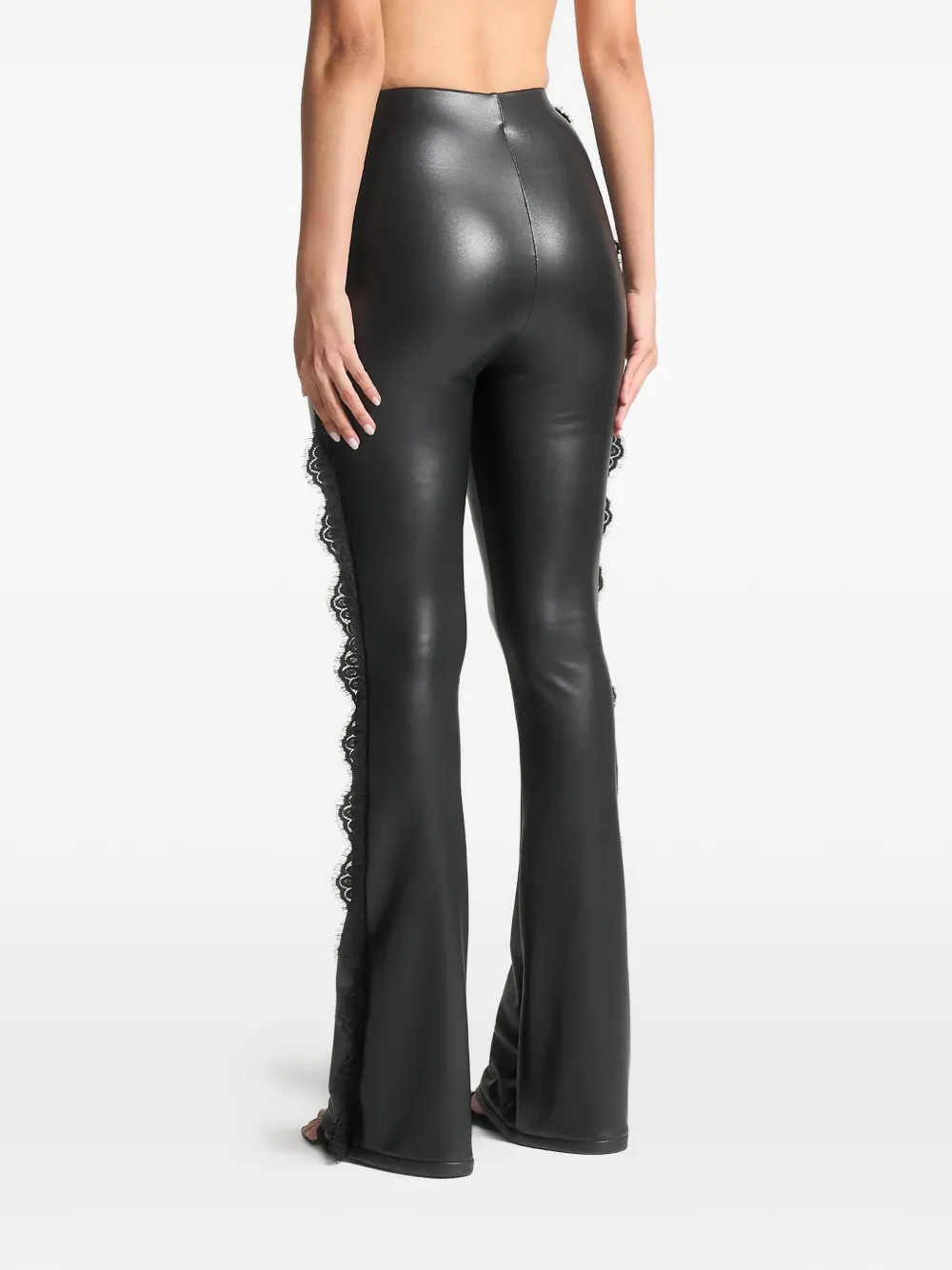 Manière De Voir Lace Trim Trousers In Black