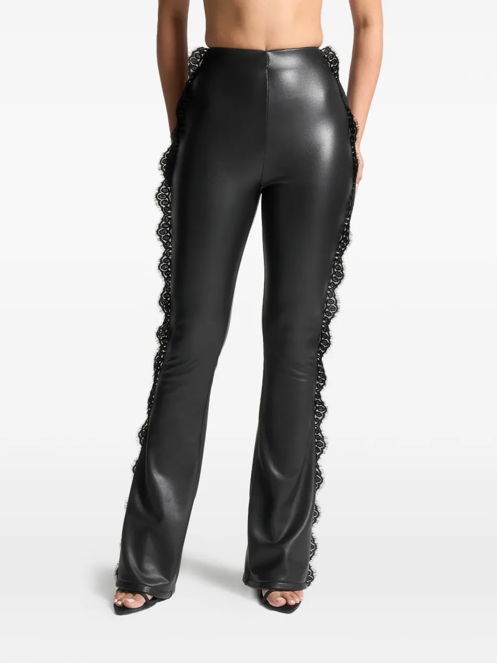 Manière De Voir Lace Trim Trousers In Black