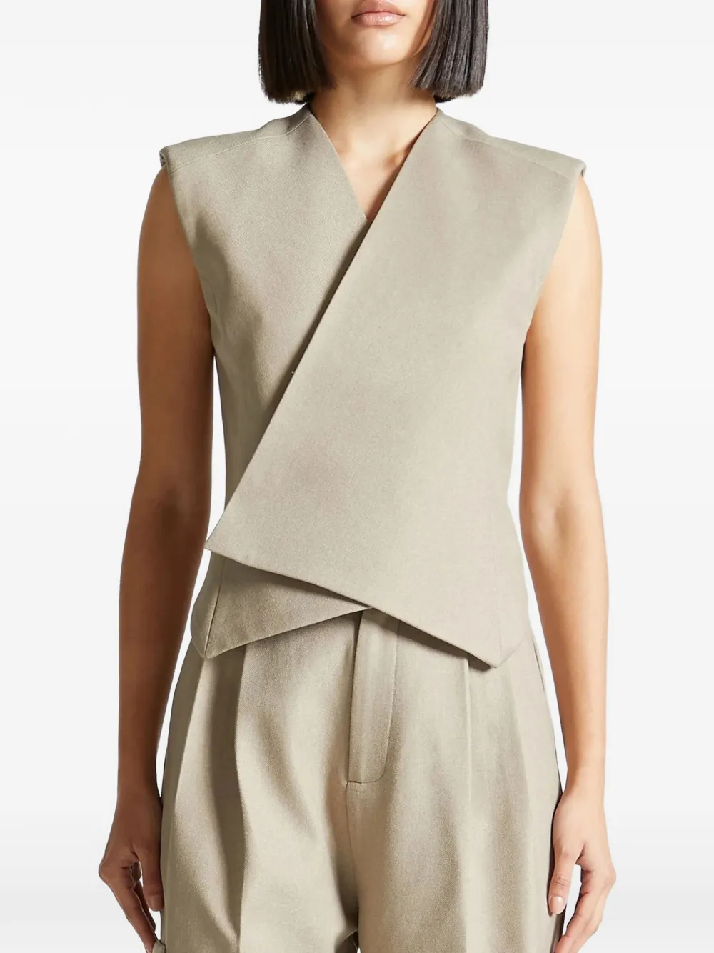 Manière De Voir Wrap Tailored Waistcoat In Neutral