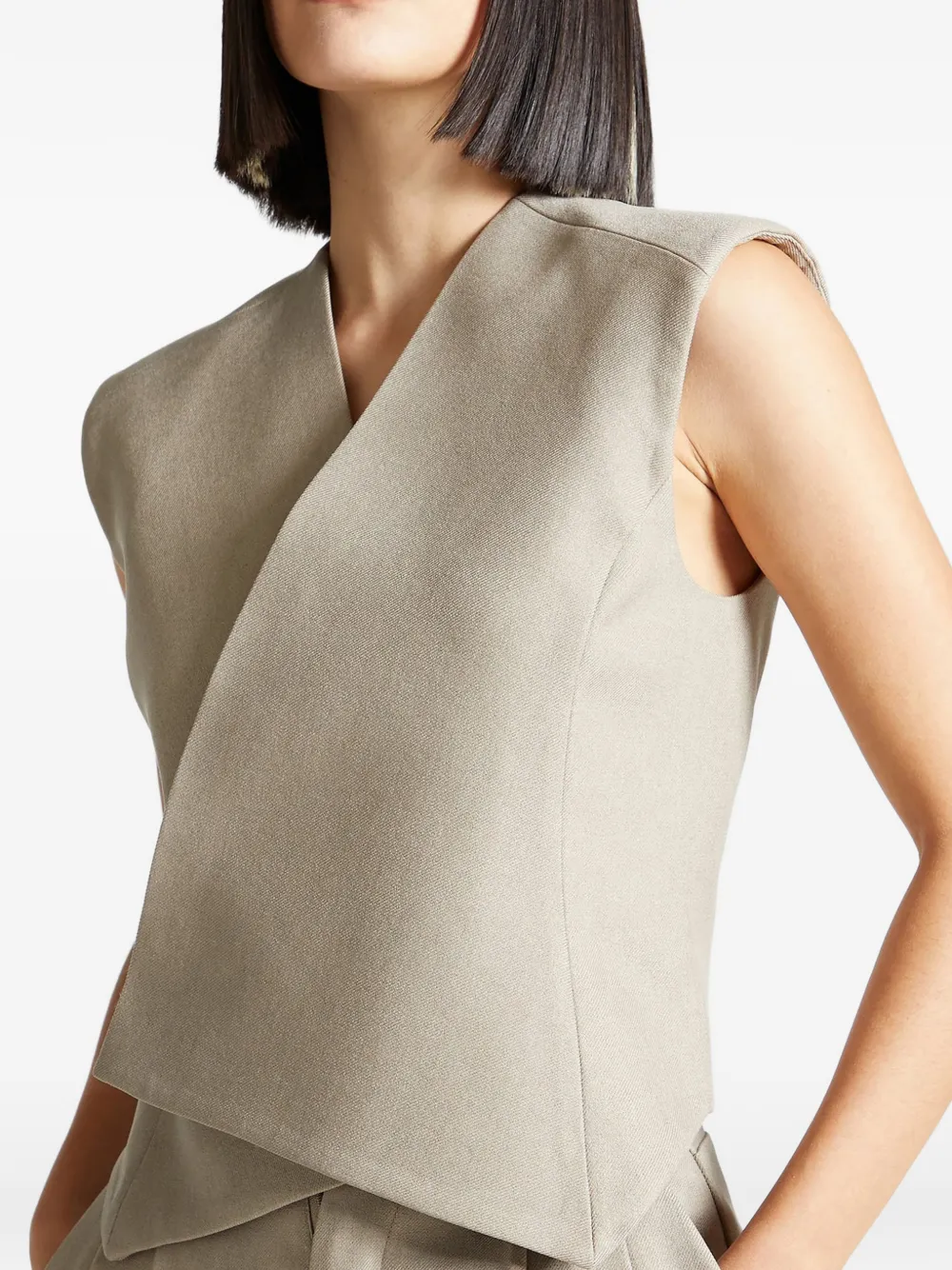 Manière De Voir Wrap Tailored Waistcoat In Neutral