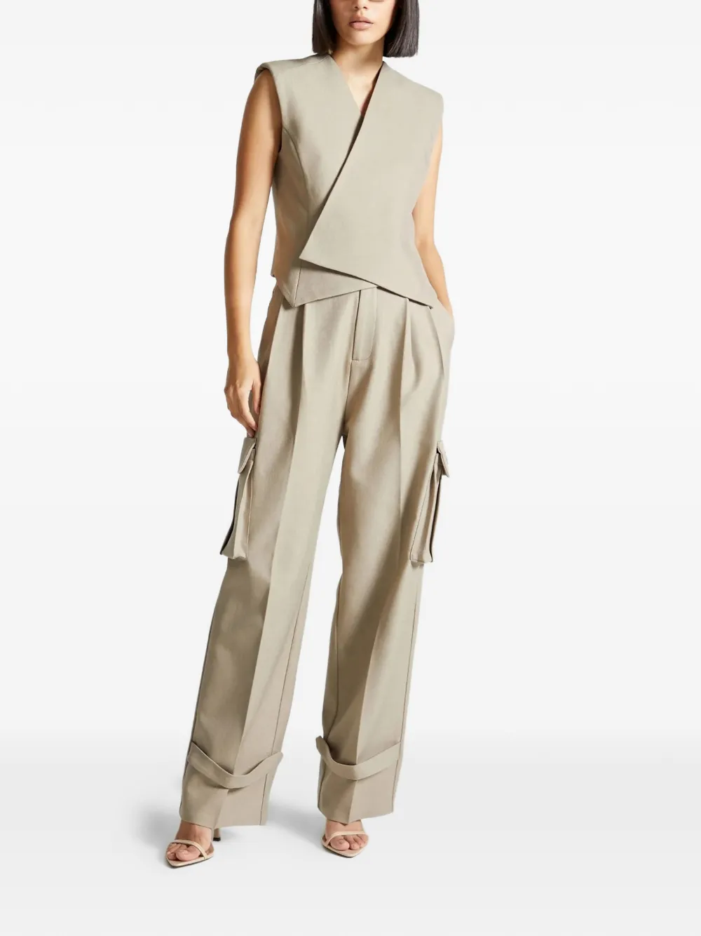 Manière De Voir Wrap Tailored Waistcoat In Neutral