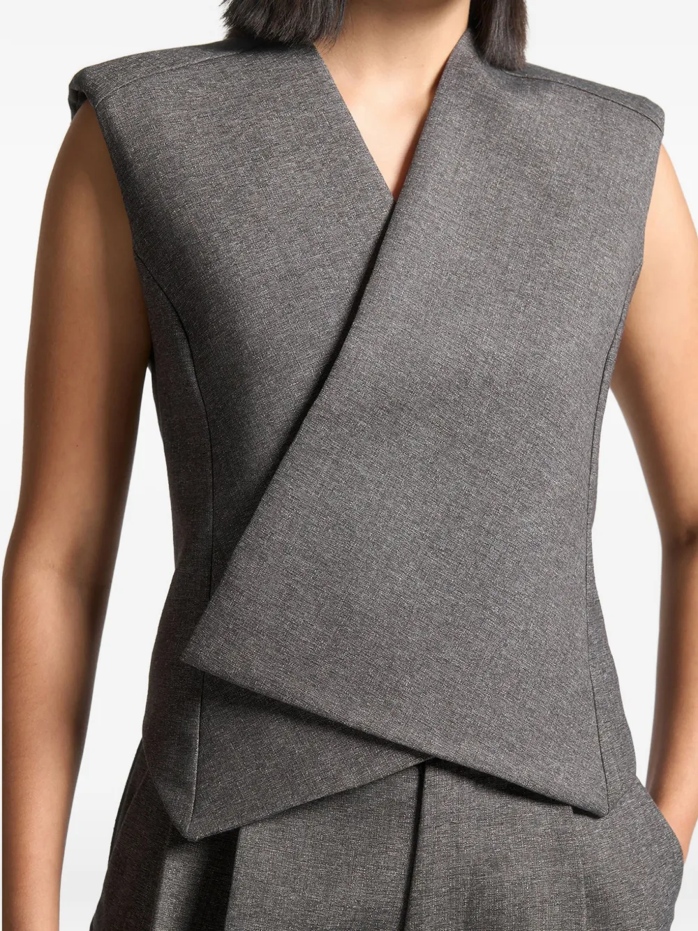 Manière De Voir Laurence getailleerde gilet met textuur Grijs