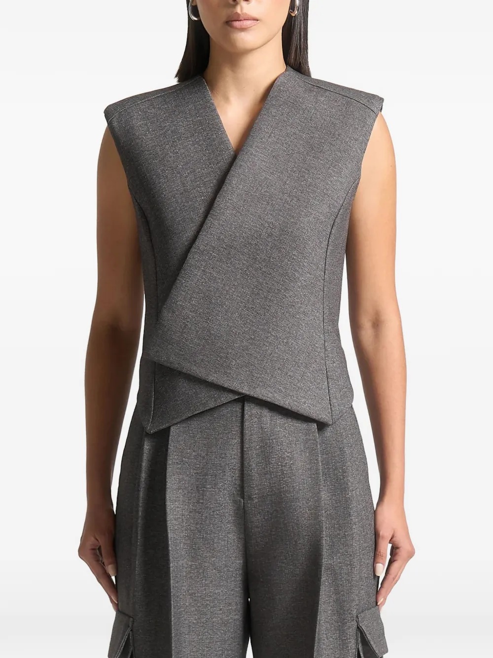 Manière De Voir wrap tailored waistcoat - Grigio