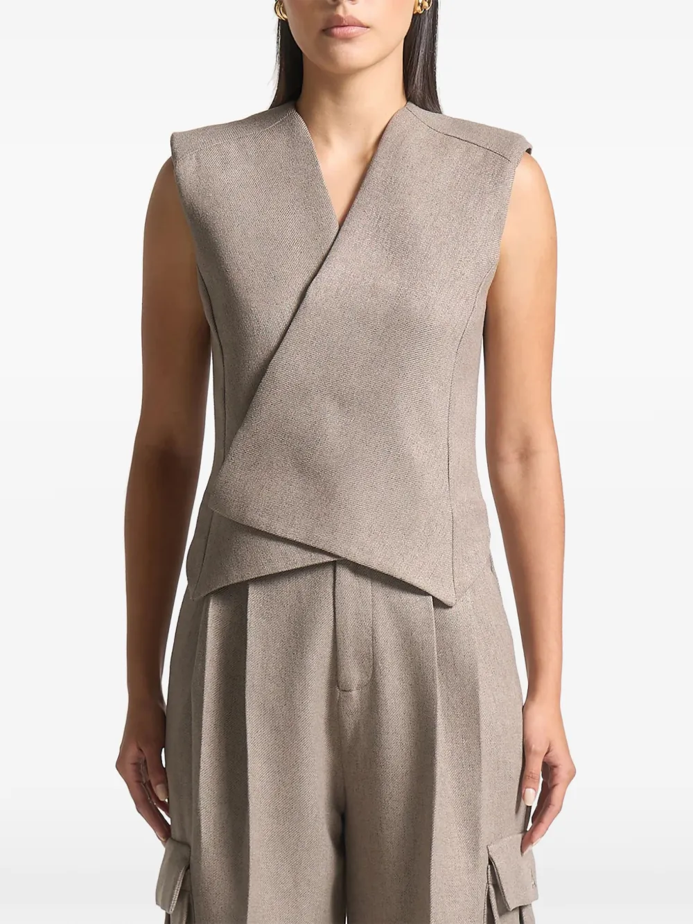 Manière De Voir wrap tailored waistcoat - Toni neutri