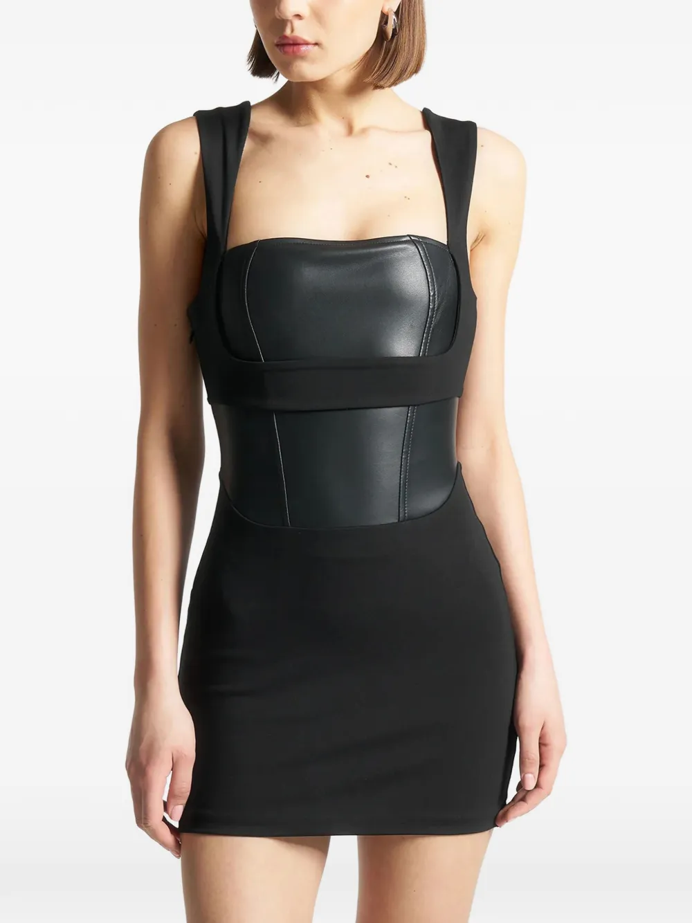 Manière De Voir layered corset mini dress - Nero