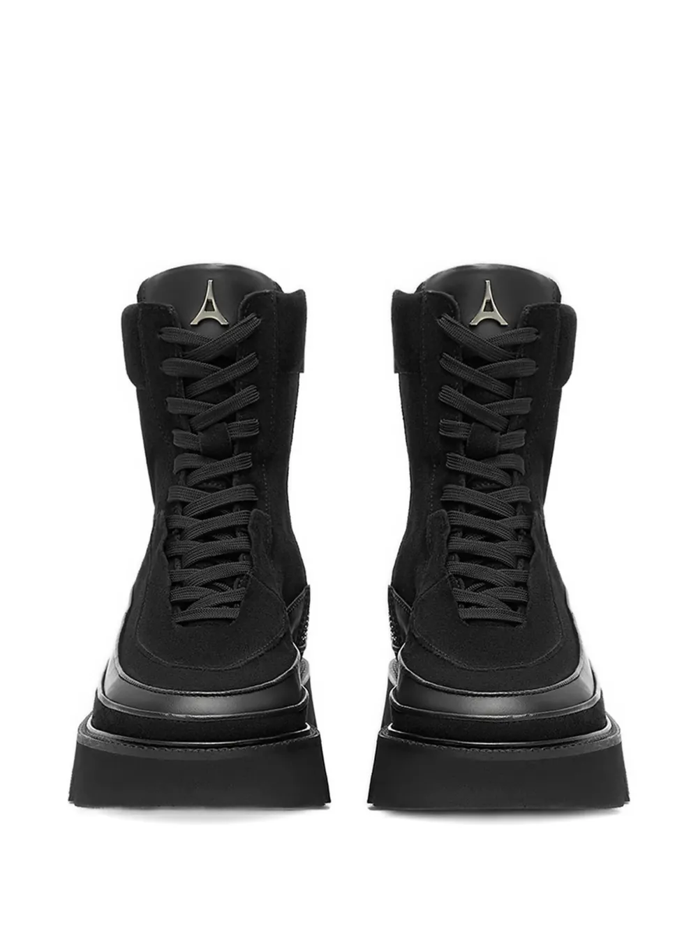 Manière De Voir Eiffel combat boots met rits Zwart