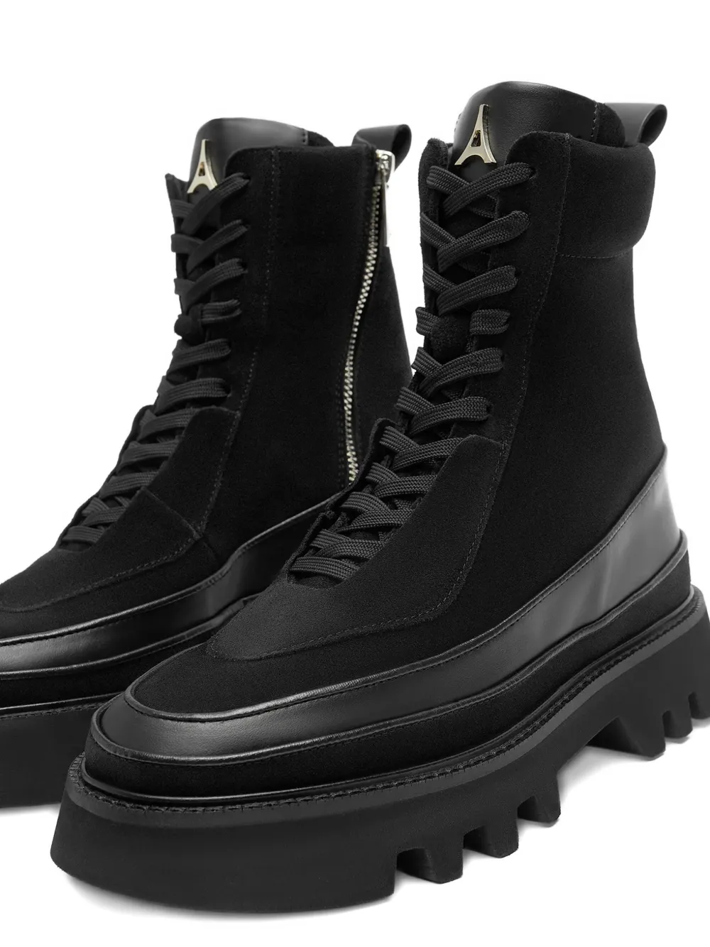 Manière De Voir Eiffel combat boots met rits Zwart