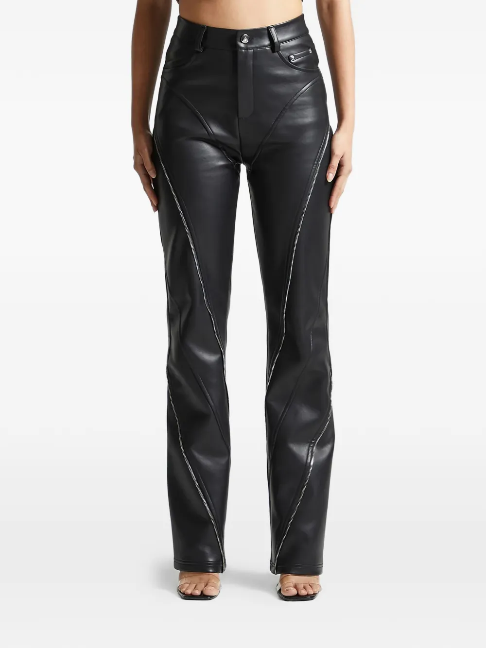 Manière De Voir zip biker trousers - Zwart