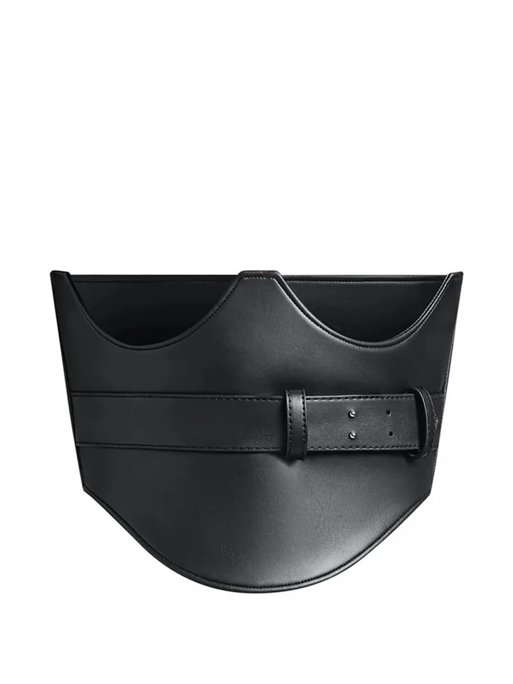 Manière De Voir dipped hem belt detail corset belt - Nero