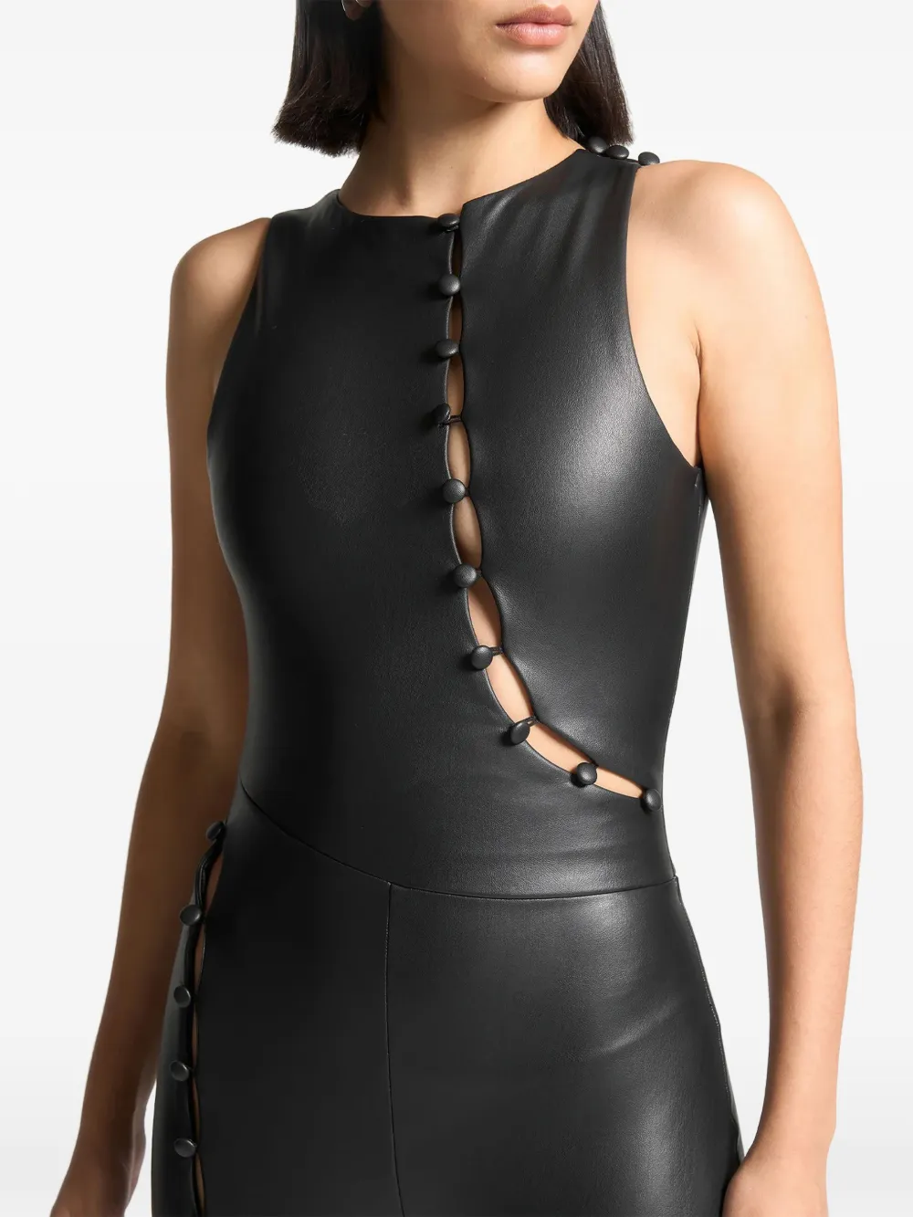 Manière De Voir Jumpsuit met uitgesneden details en knoop Zwart
