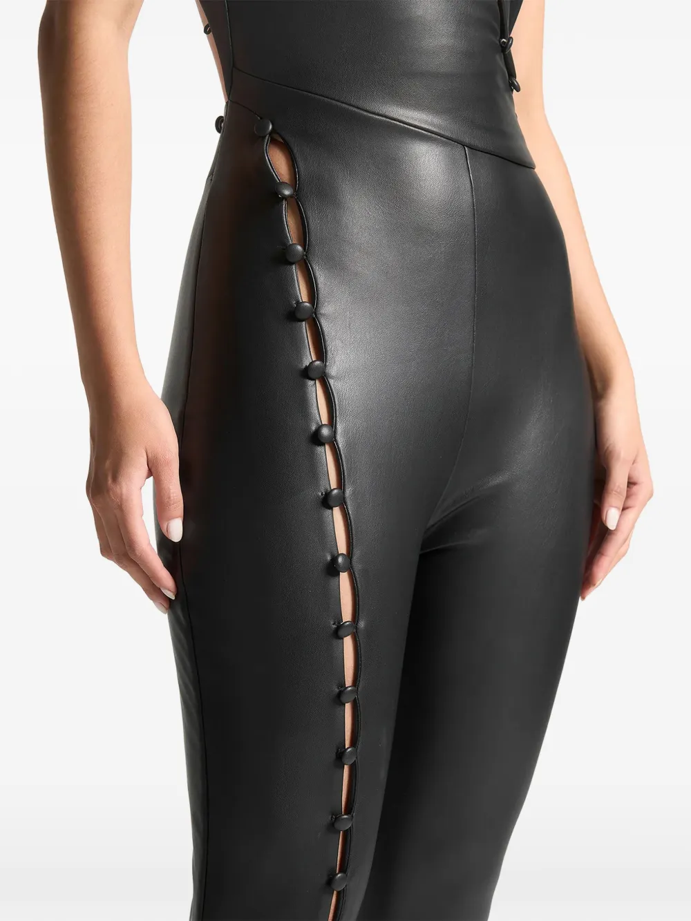 Manière De Voir Jumpsuit met uitgesneden details en knoop Zwart