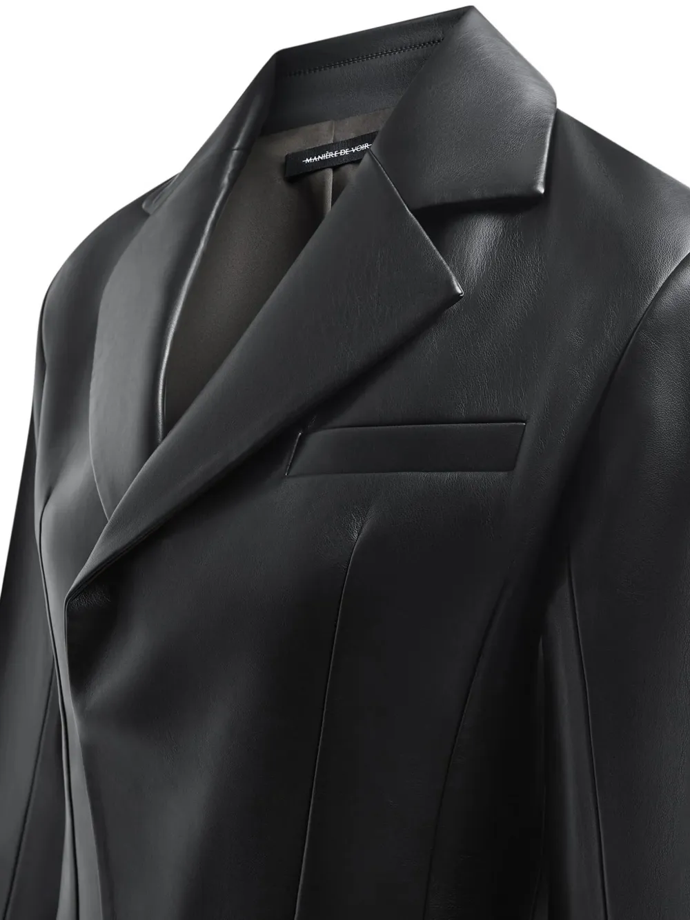 Manière De Voir Double-breasted Lapel Blazer In Black