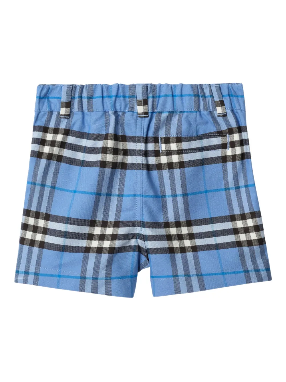 Burberry Kids check oxford shorts - Blauw