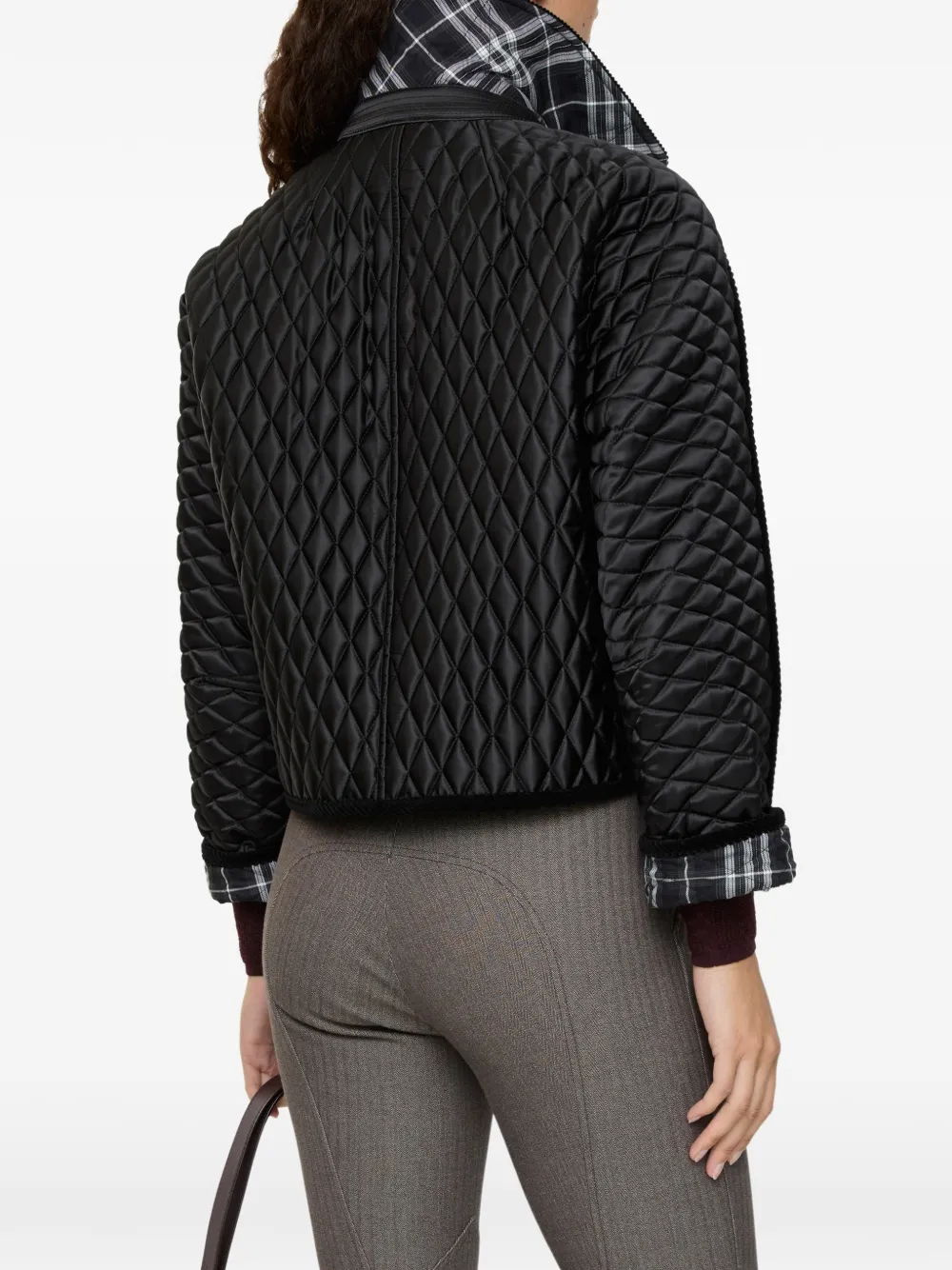 Burberry Cropped gewatteerd nylon Floriston jack Zwart
