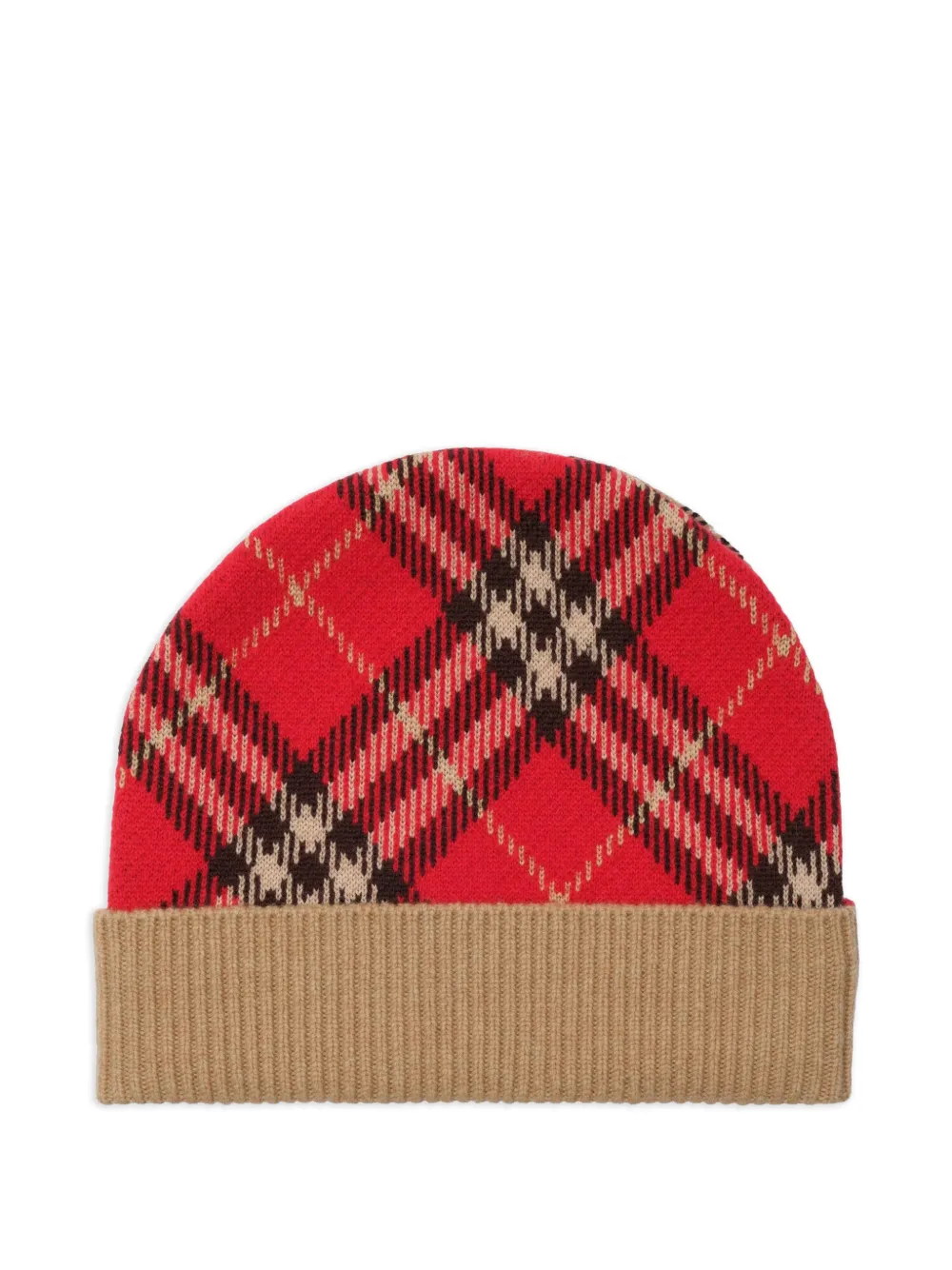 Burberry Kids check wool beanie hat - Rosso