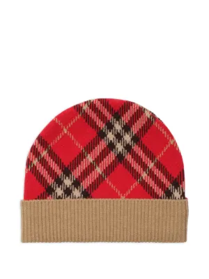 BURBERRY チェック柄ニット帽 ビーニー 中古・古着通販】BURBERRY LONDON (バーバリーロンドン) Giant Check