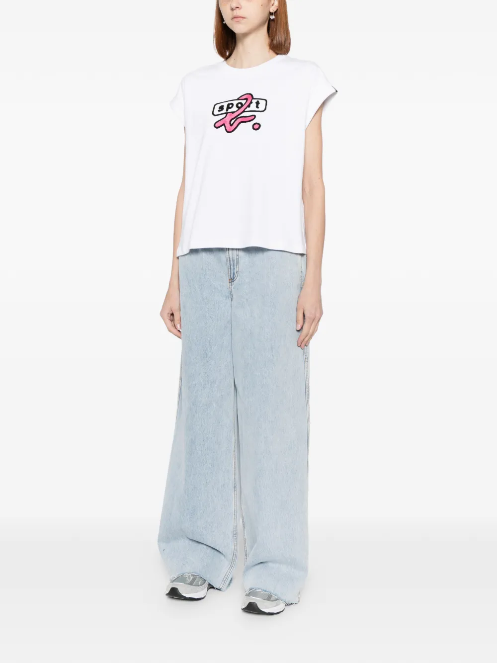 Sport B. By Agnès B. Appliqué Logo T-shirt In Gray