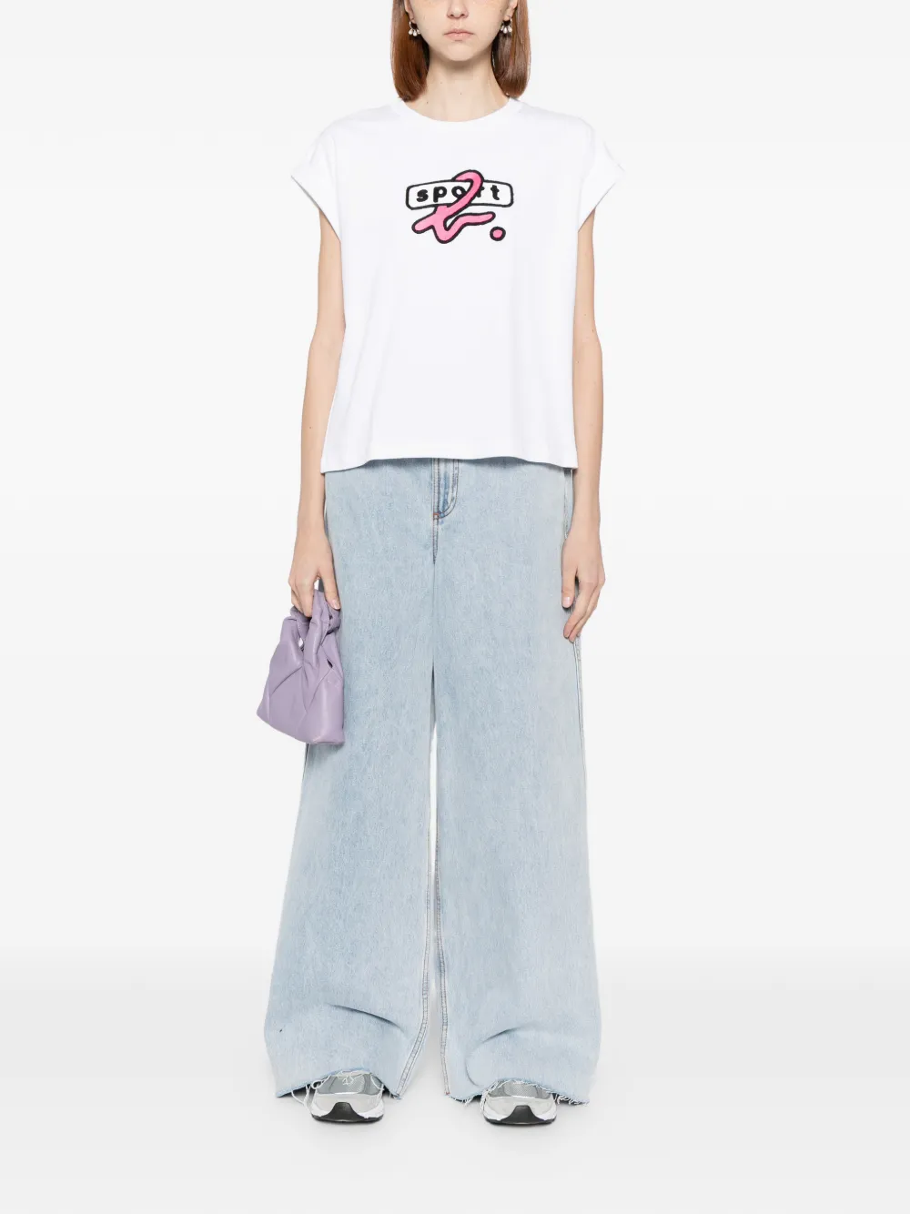 Sport B. By Agnès B. Appliqué Logo T-shirt In Gray