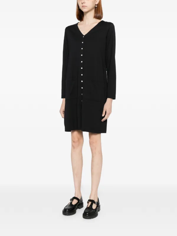 black cardigan for formal dress Coquette Coziness Black and Ivory Two-Piece Dress & Cardigan Set