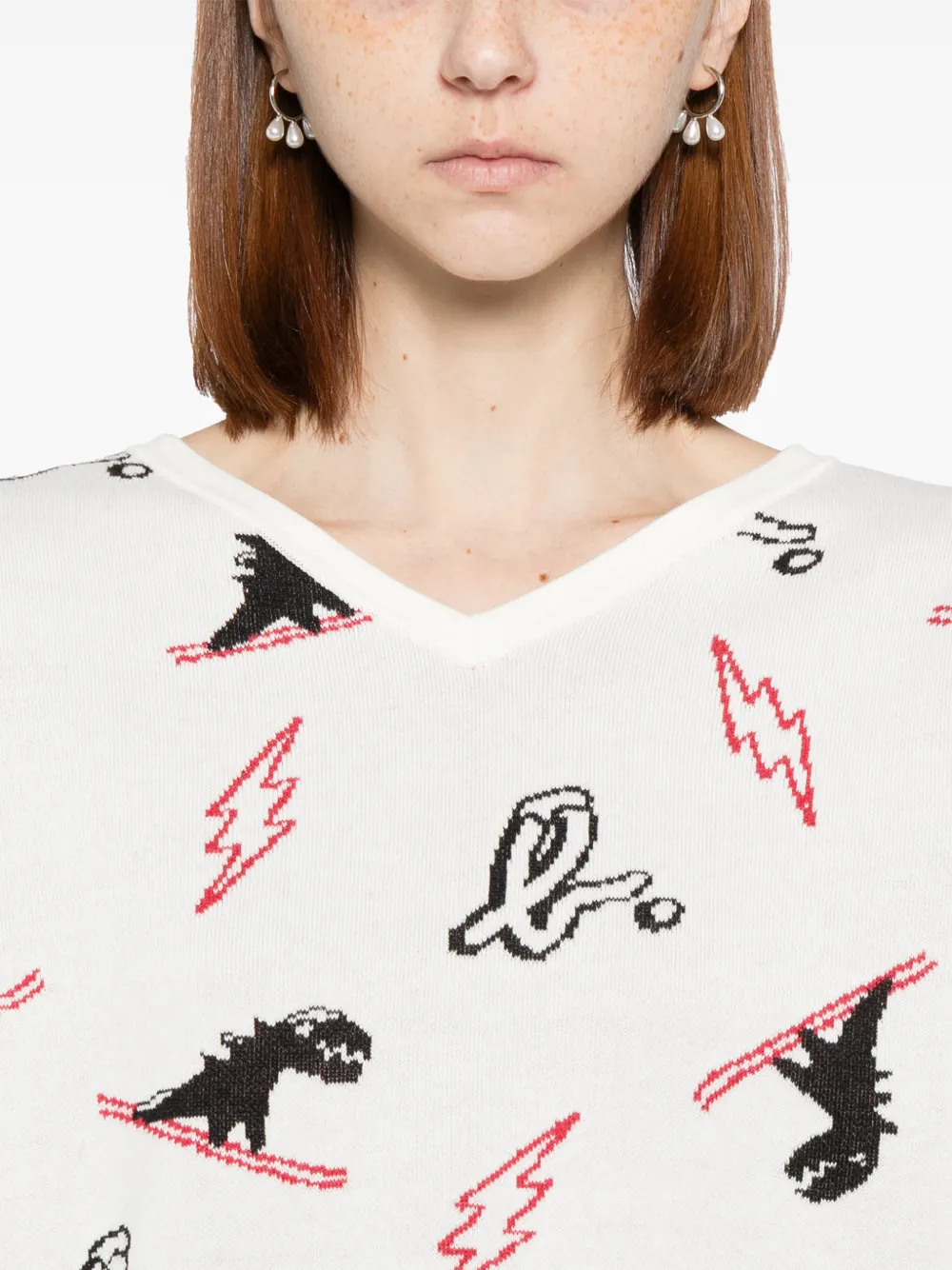 Sport B. By Agnès B. Dino Christmas Vest In White