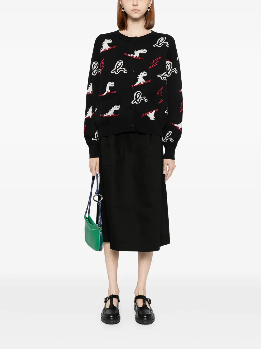 Sport B. By Agnès B. Dino Christmas Sweater Cardigan In Black