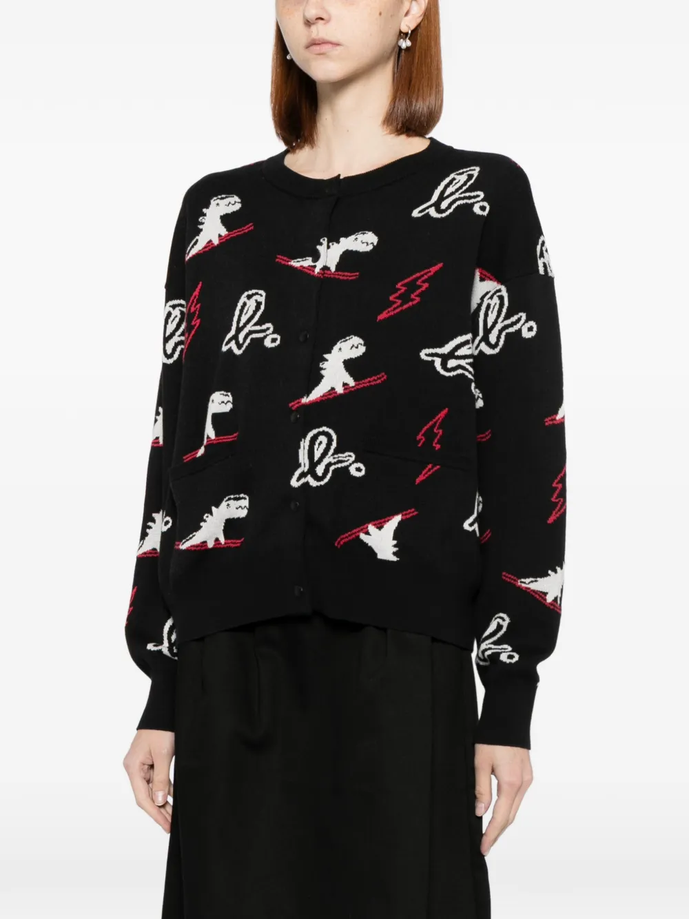SPORT b. by agnès b. Dino Christmas sweater vest Zwart