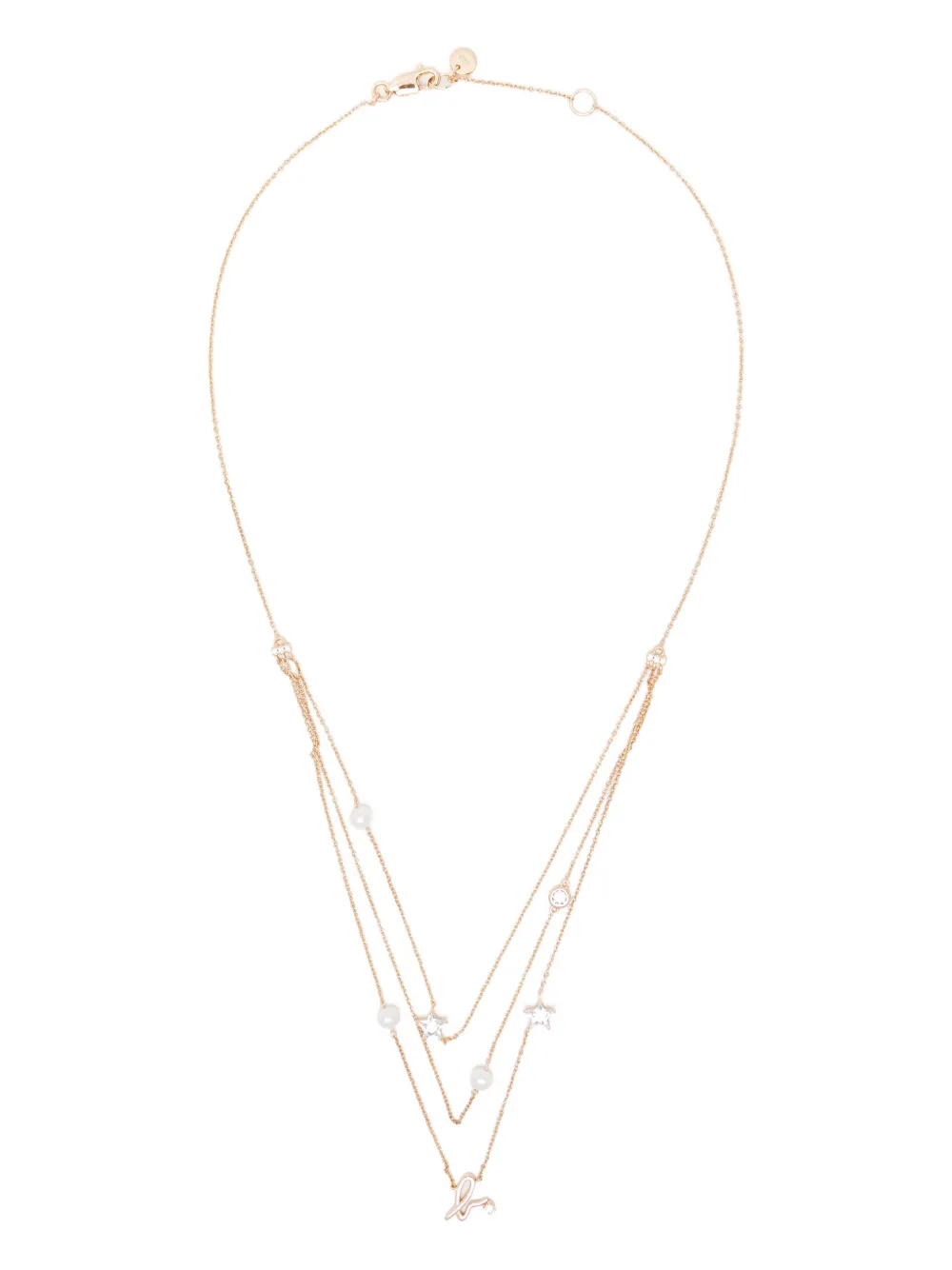 Agnès B. Star Pearl Layered Necklace In Gold