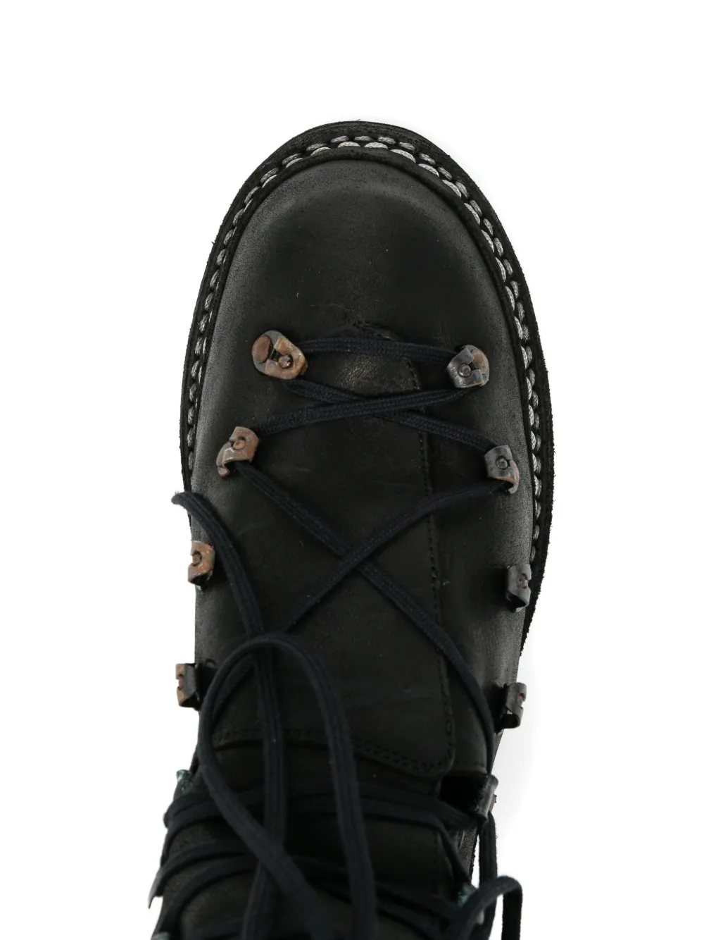 Guidi lace-up full-grain leather boots LINED BLACK