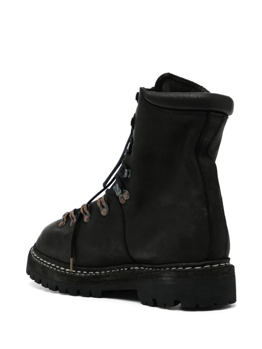 Guidi Leren veterlaarzen LINED BLACK