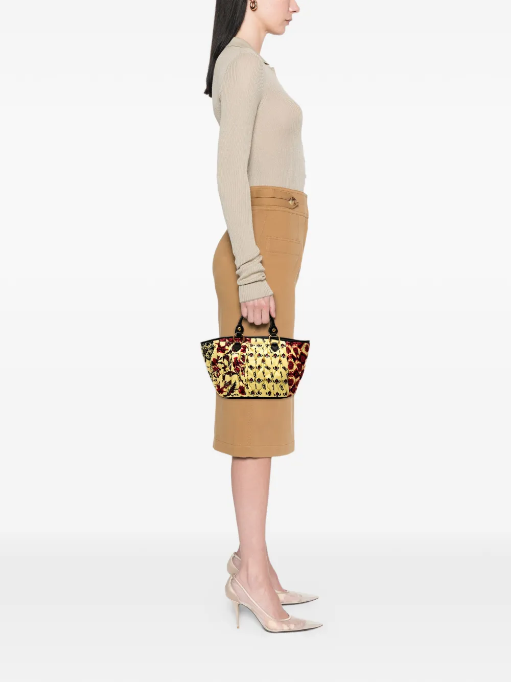 Miu Miu Pre-Owned 2012 Limited Edition Matelasse Printed Canvas handbag | Pre-Owned | Image 2