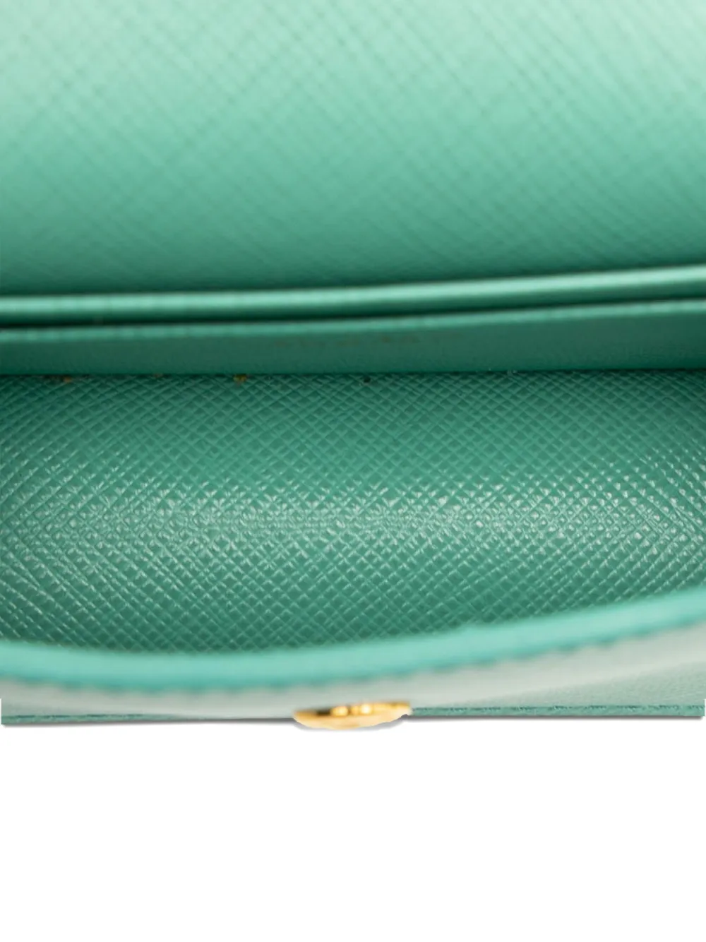 PRADA Pre-owned 2013-2025 Saffiano Lux Card Holder On Chain Crossbody Bag In Blue