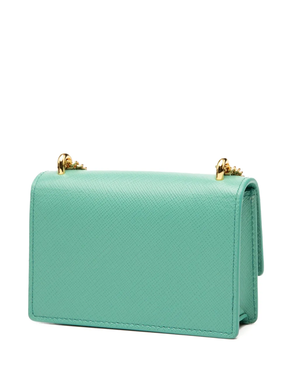 PRADA Pre-owned 2013-2025 Saffiano Lux Card Holder On Chain Crossbody Bag In Blue