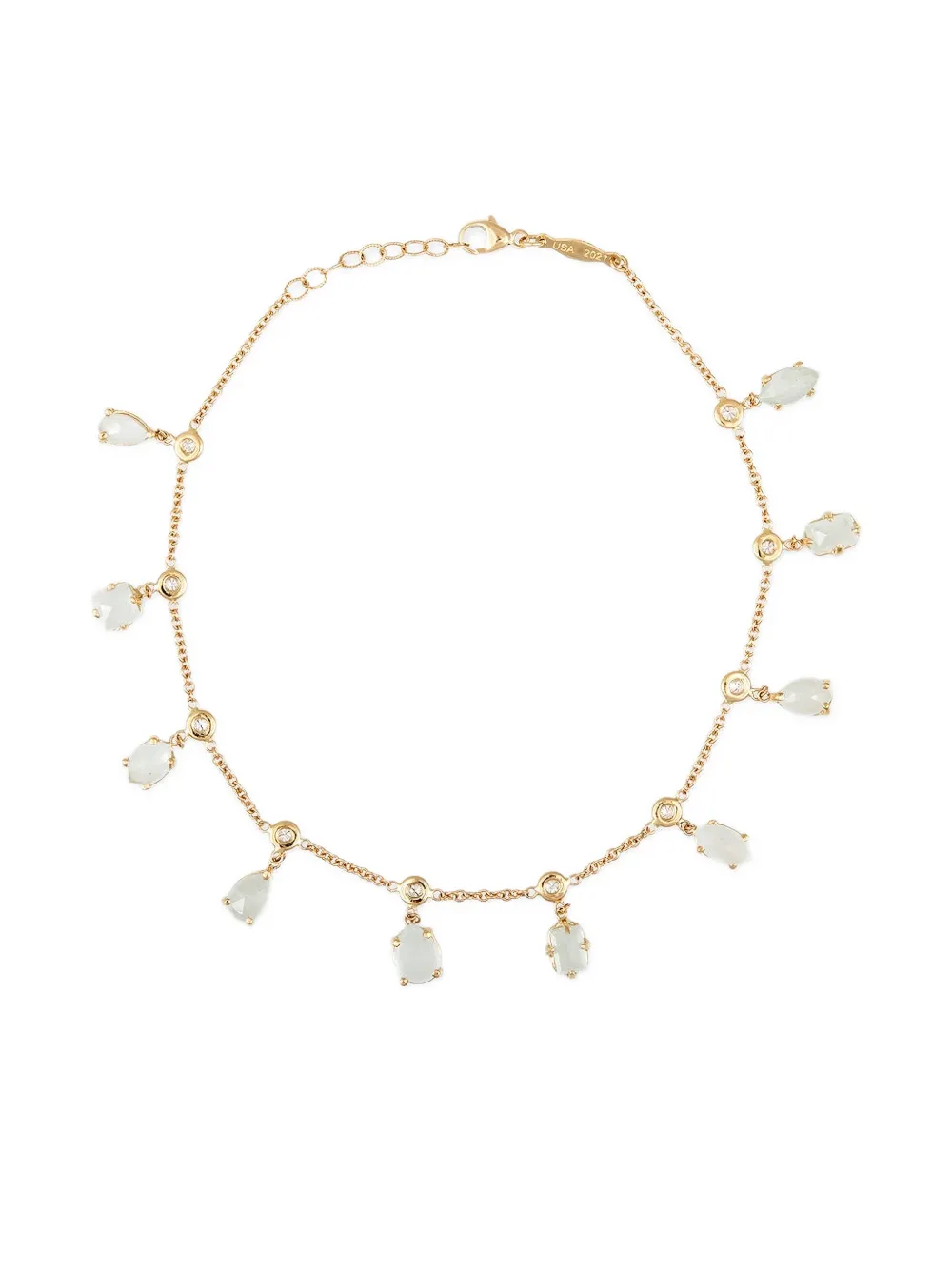 Jacquie Aiche 14k Yellow Gold Aquamarine Shaker Anklet In Gold