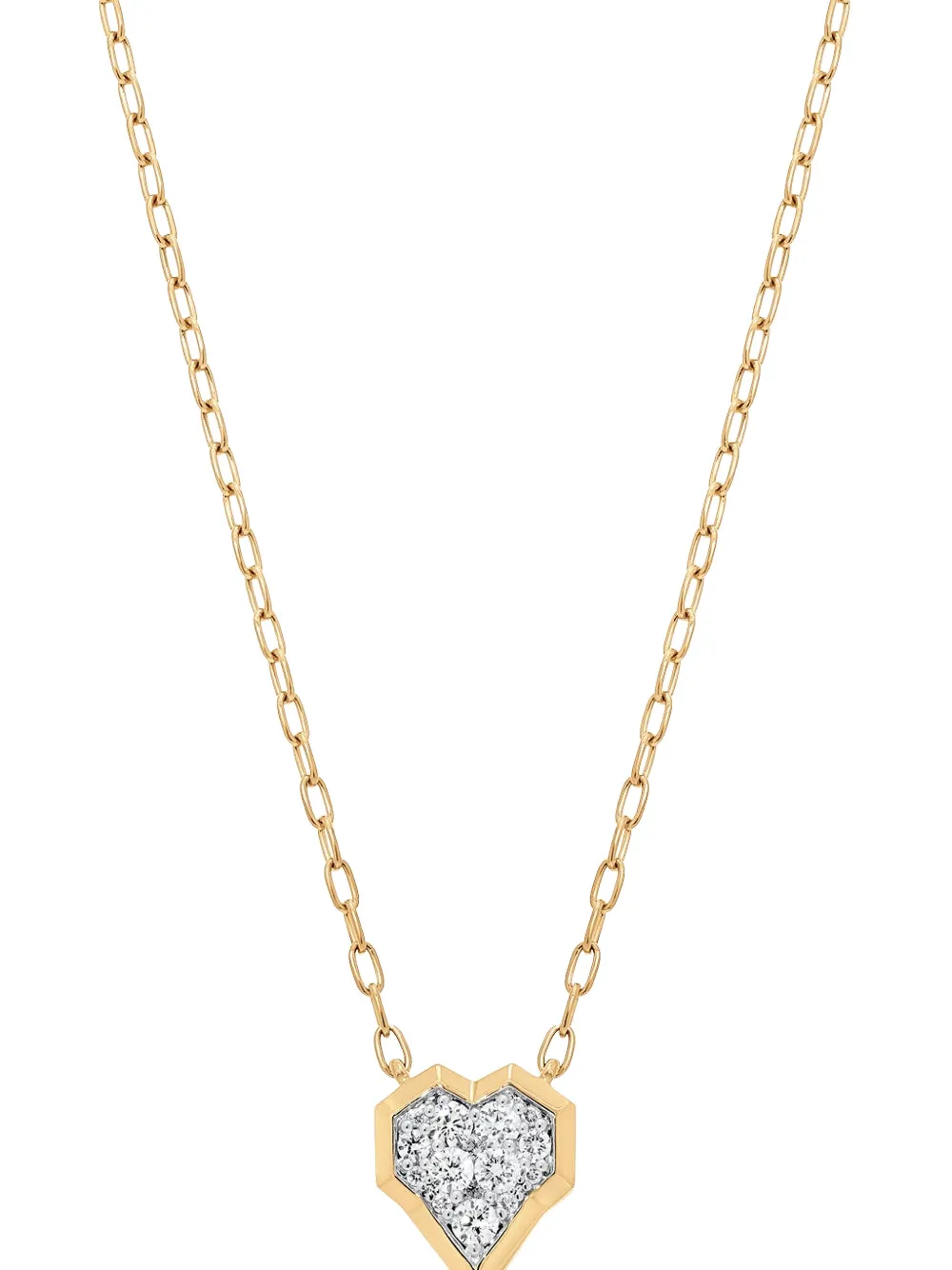 Sara Weinstock 18k Yellow Gold Honey Comb Heart Diamond Necklace In Gold