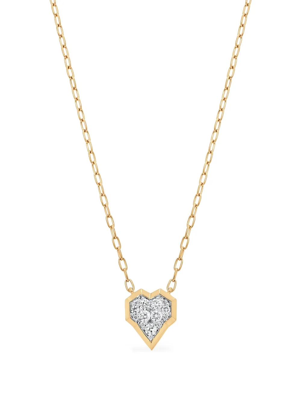 Sara Weinstock 18k Yellow Gold Honey Comb Heart Diamond Necklace In Gold