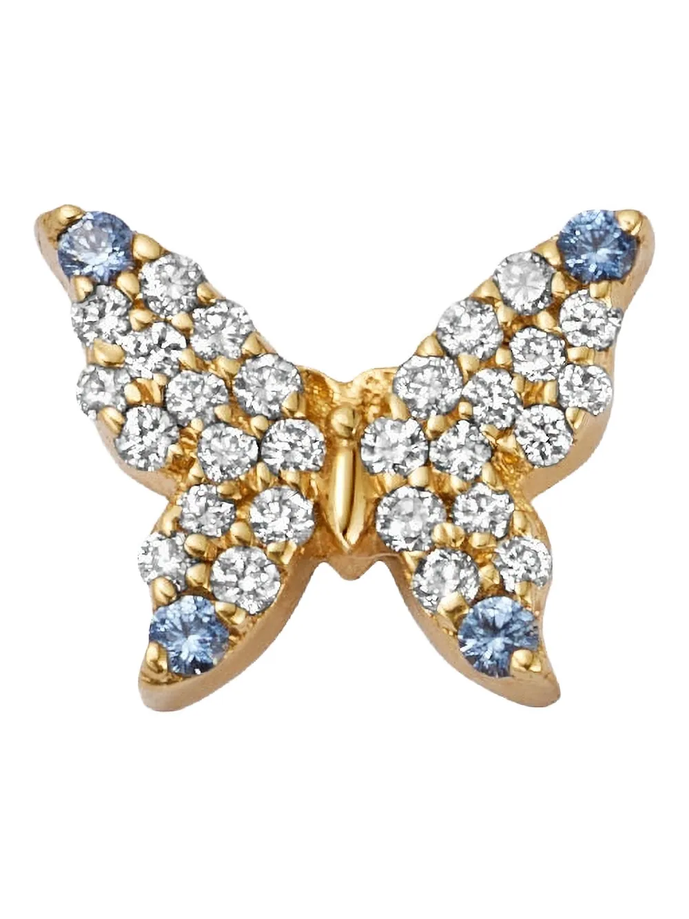Loquet 18K yellow gold butterfly diamond and sapphire charm - Oro