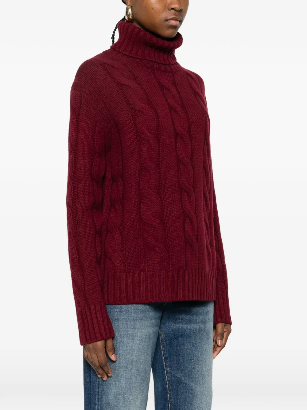 Fantine Cable-Knit Roll-Neck Sweater