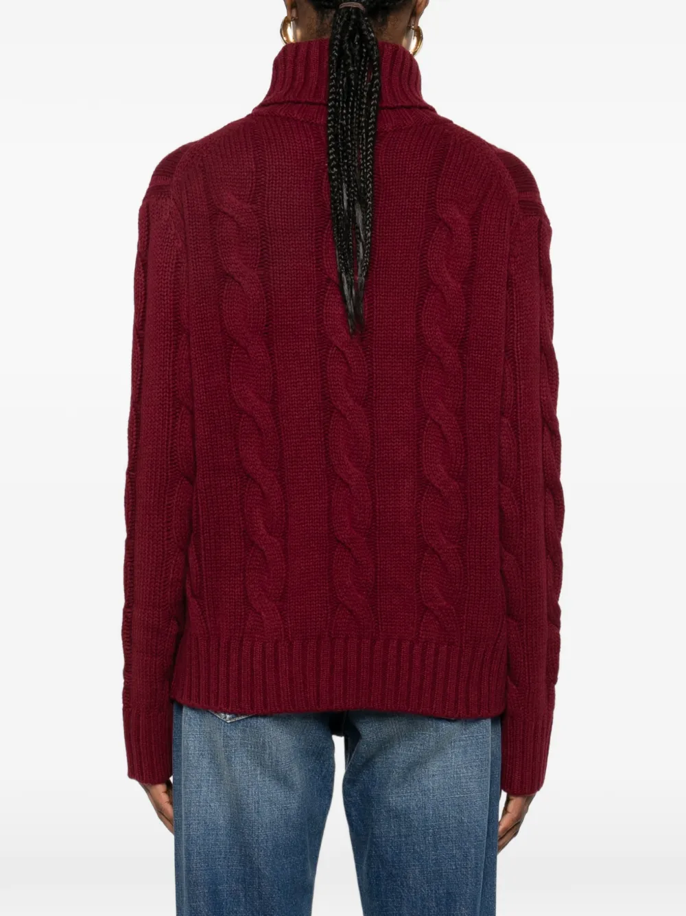 Fantine Cable-Knit Roll-Neck Sweater