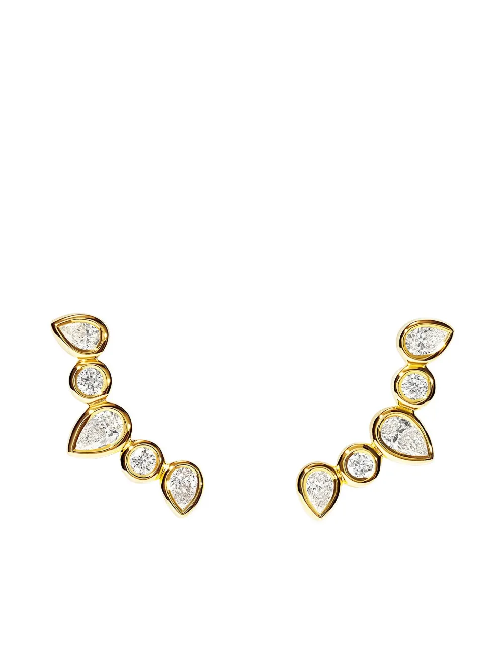 TAMARA COMOLLI aretes Gypsy Crawler en oro amarillo de 18kt con diamantes | Image 2