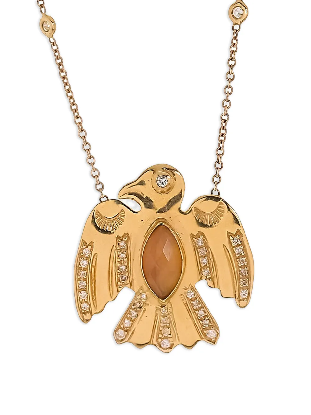 Jacquie Aiche 14k Yellow Gold Opal Eagle Diamond Necklace In Gold