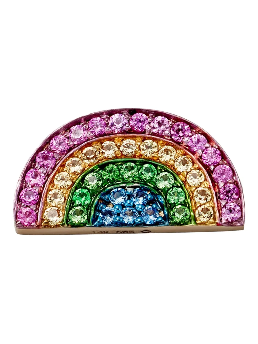 Loquet 18k Yellow Gold Rainbow Sapphire Charm In Multi