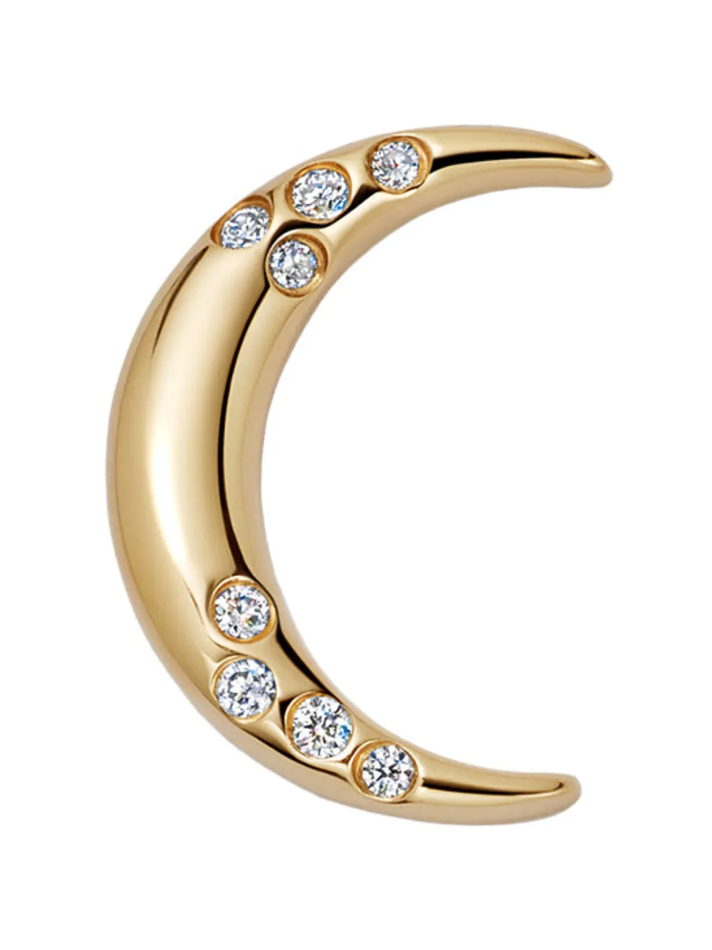 18k Yellow Gold Diamond Crescent Moon Charm