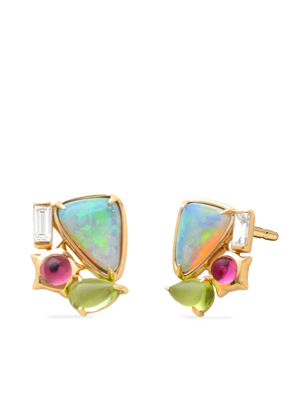 MONICA RICH KOSANN 18k yellow gold Nebula opal earrings